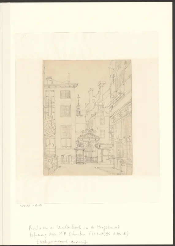 Gezicht op de poort van de Waalse Kerk in de Oude Hoogstraat Wall Art by Unknown - High-Resolution Digital Print