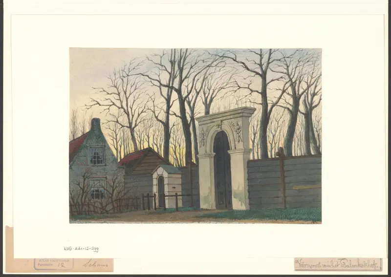 Gezicht op de poort van het Palmkerkhof Wall Art by Unknown - High-Resolution Digital Print