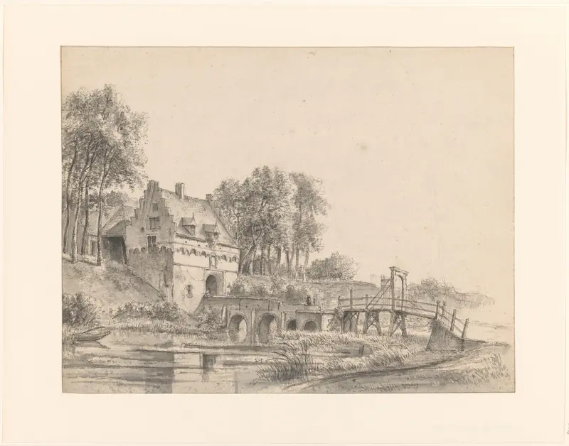 Gezicht op de poort van Kasteel Buren Wall Art by George Pieter Westenberg - High-Resolution Digital Print