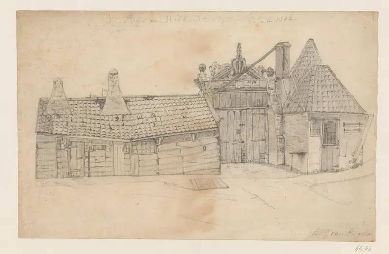Gezicht op de poort van kasteel Radboud in Medemblik Wall Art by Unknown - High-Resolution Digital Print