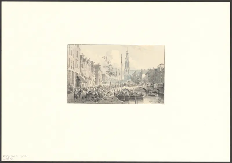 Gezicht op de Prinsengracht en de Westertoren Wall Art by Unknown - High-Resolution Digital Print