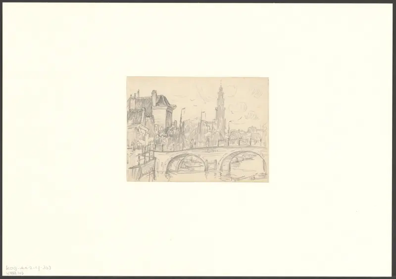 Gezicht op de Prinsengracht, hoek Brouwersgracht en de Westertoren Wall Art by Unknown - High-Resolution Digital Print