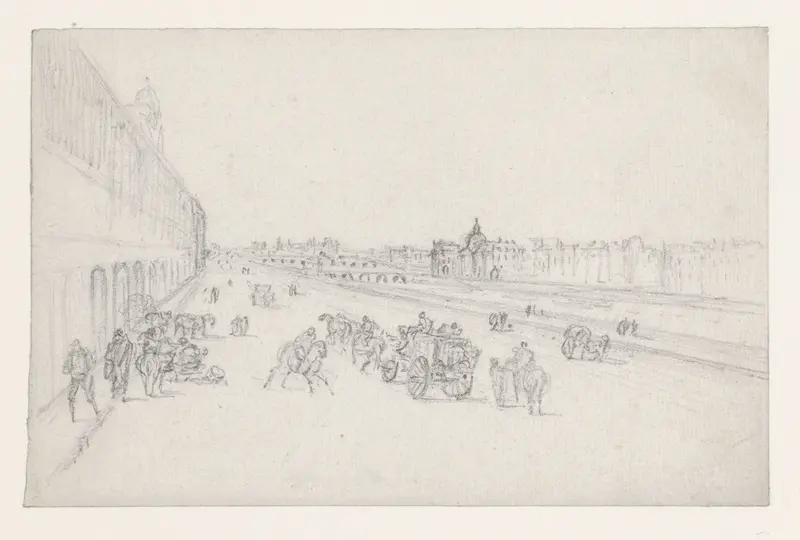 Gezicht op de quais naar de Pont des Arts en het Institut de France Wall Art by Georges Michel - High-Resolution Digital Print