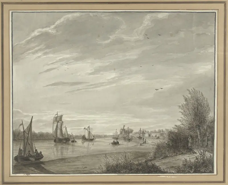 Gezicht op de Rijn bij Arnhem Wall Art by anonymous - High-Resolution Digital Print