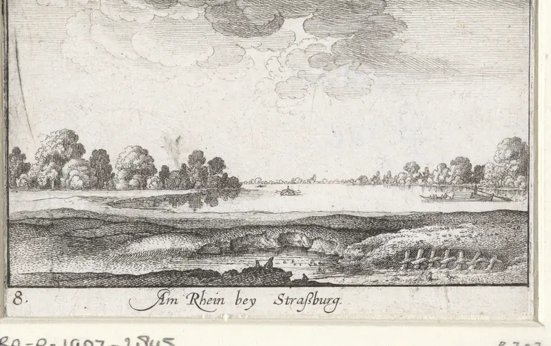 Gezicht op de Rijn bij Straatsburg Wall Art by Wenceslaus Hollar - High-Resolution Digital Print