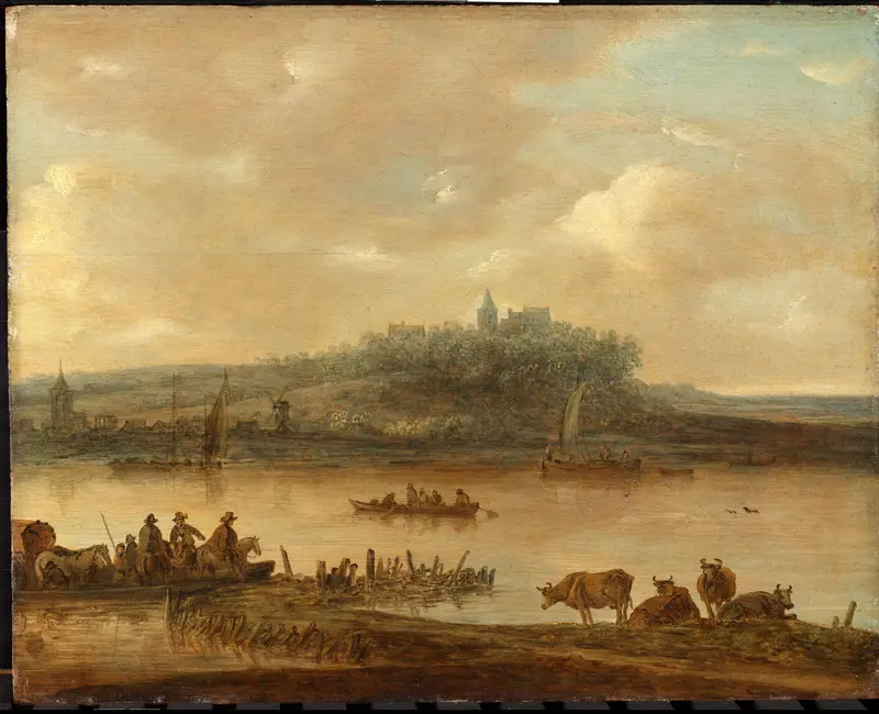 Gezicht op de Rijn en de Elterberg Wall Art by Unknown - High-Resolution Digital Print
