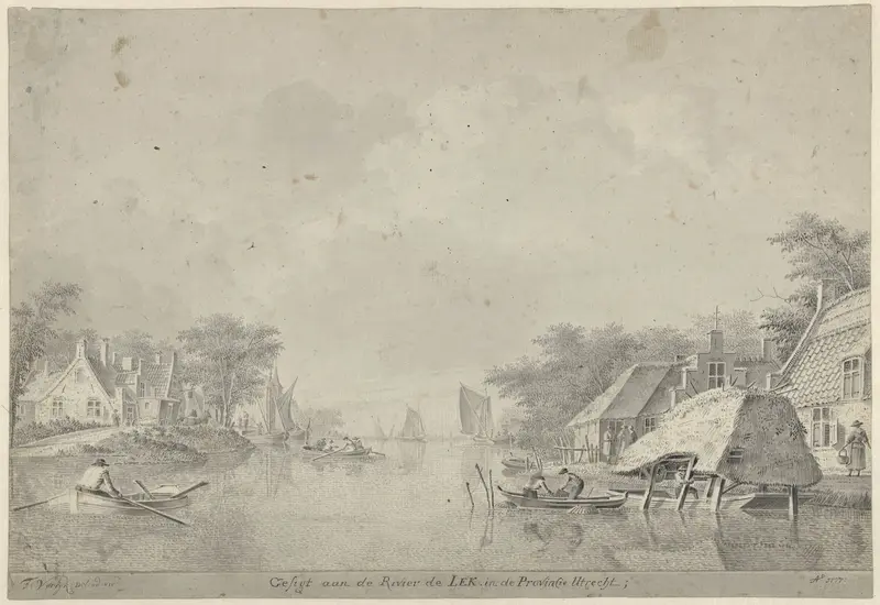 Gezicht op de rivier de Lek in Utrecht Wall Art by Unknown - High-Resolution Digital Print