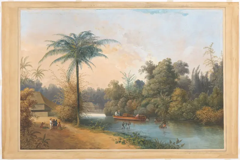 Gezicht op de rivier van Kema, Waterhaalplaats Wall Art by Charles William Meredith van de Velde - High-Resolution Digital Print
