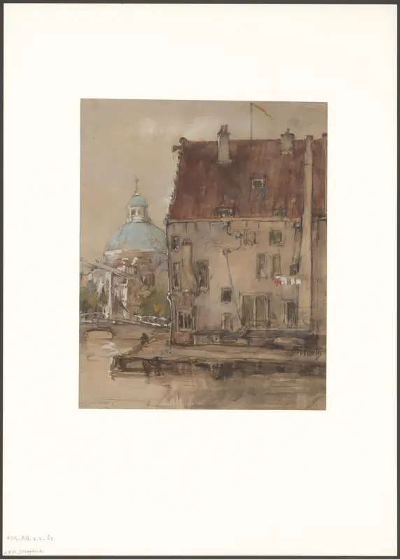 Gezicht op de Ronde Lutherse Kerk vanaf Droogbak Wall Art by Unknown - High-Resolution Digital Print