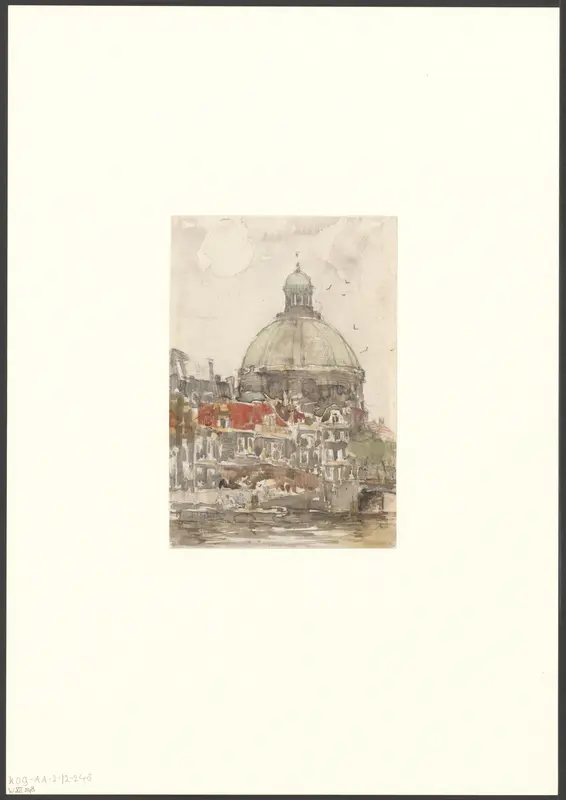 Gezicht op de Ronde Lutherse Kerk vanaf het Singel Wall Art by Unknown - High-Resolution Digital Print