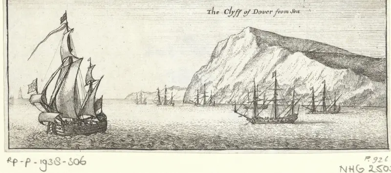 Gezicht op de rotsen van Dover Wall Art by Wenceslaus Hollar - High-Resolution Digital Print