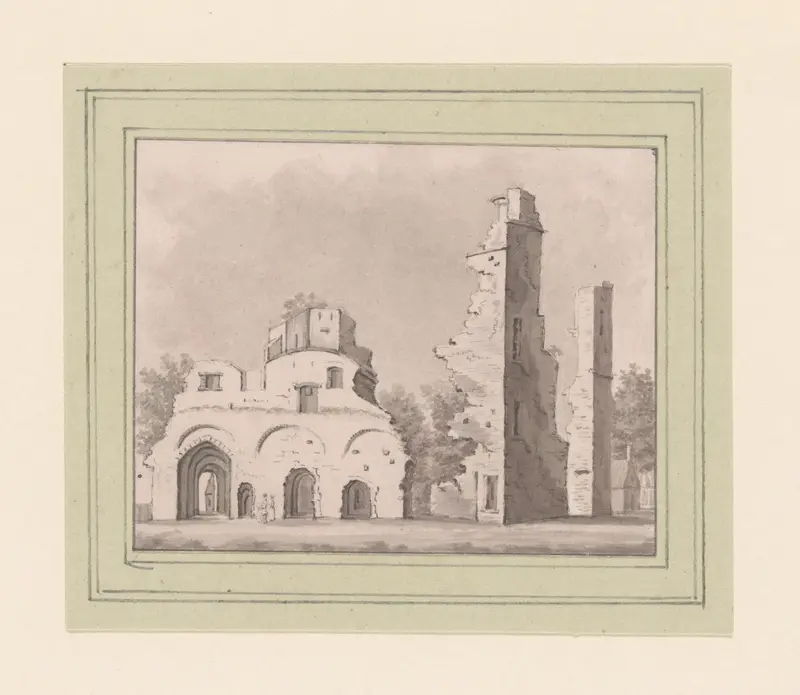 Gezicht op de rüine van de Abdij van Rijnsburg Wall Art by anonymous - High-Resolution Digital Print