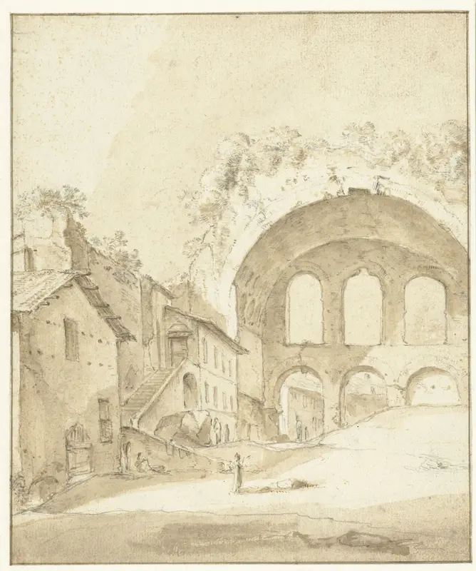 Gezicht op de ruïne van de basiliek van Constantijn Wall Art by Bartholomeus Breenbergh - High-Resolution Digital Print