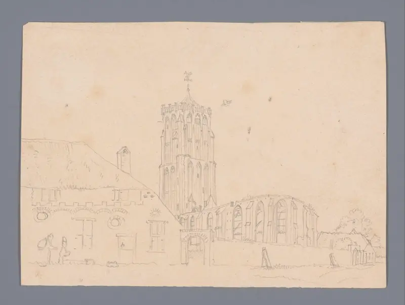 Gezicht op de ruïne van de Sint-Jan de Doperkerk in Sambeek Wall Art by anonymous - High-Resolution Digital Print