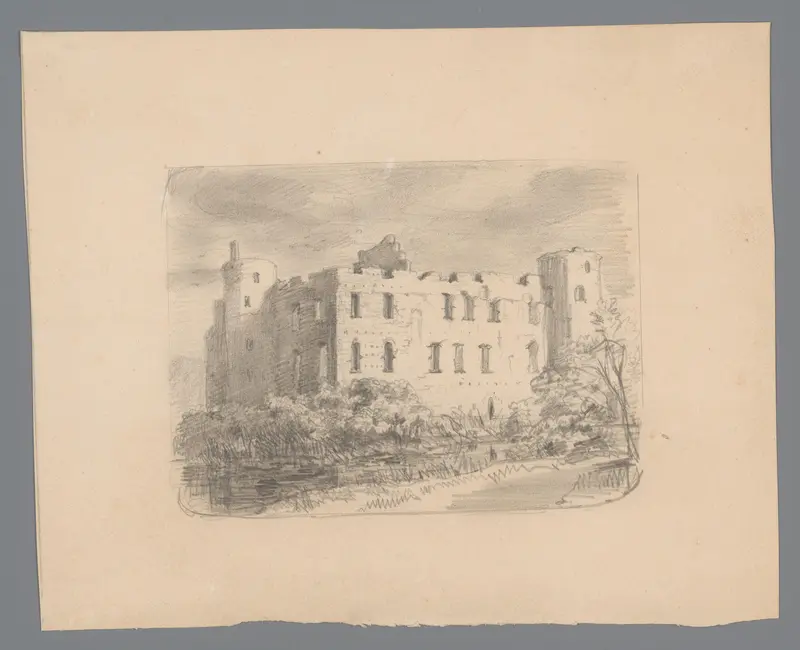 Gezicht op de ruïne van Kasteel de Haar in Haarzuilens Wall Art by David van der Kellen (1827-1895) - High-Resolution Digital Print