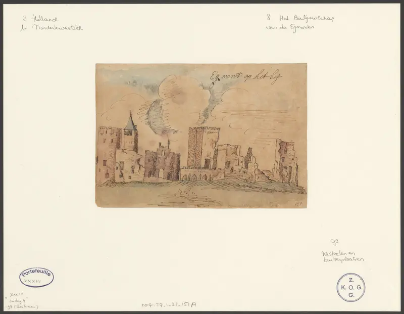 Gezicht op de ruïne van kasteel Egmond of Slot op den Hoef Wall Art by Beekman - High-Resolution Digital Print