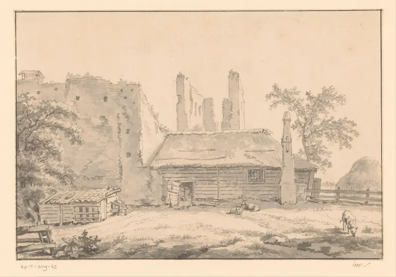 Gezicht op de ruïnes van Kasteel Brederode Wall Art by anonymous - High-Resolution Digital Print
