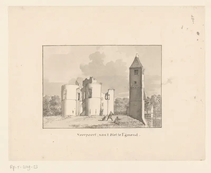 Gezicht op de ruïnes van Kasteel Egmond Wall Art by A. Kuys - High-Resolution Digital Print