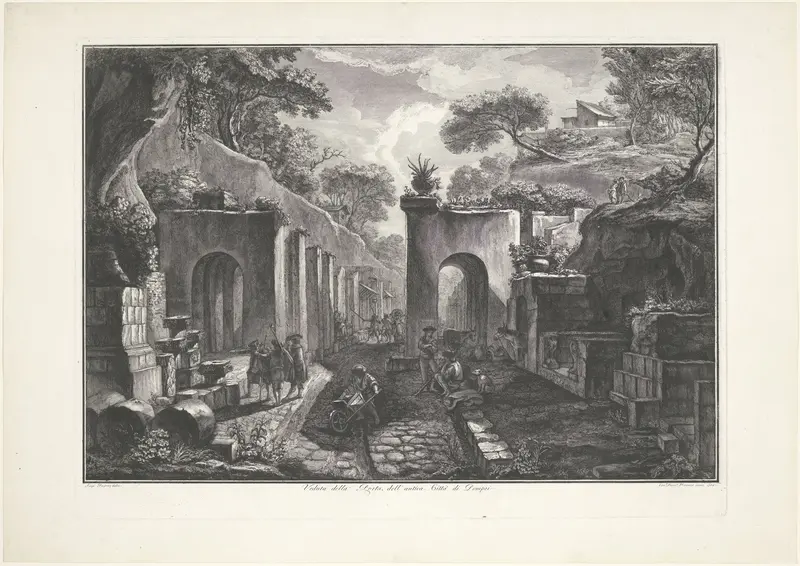 Gezicht op de ruïnes van Pompeï Wall Art by Unknown - High-Resolution Digital Print