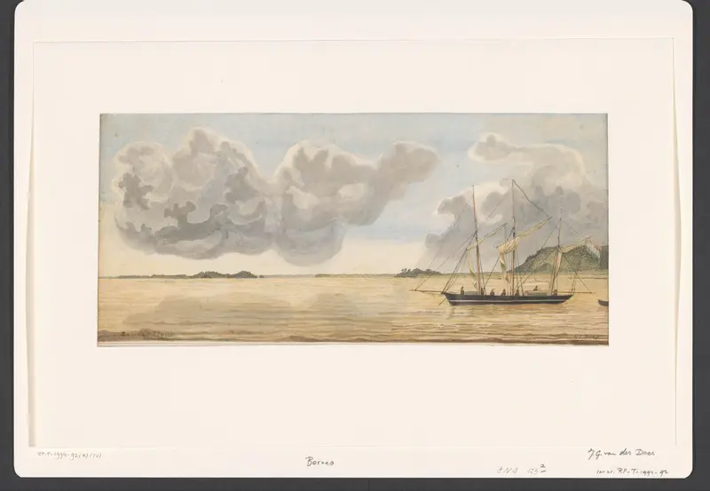 Gezicht op de Sambas rivier op Borneo Wall Art by Unknown - High-Resolution Digital Print