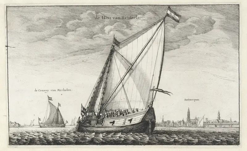 Gezicht op de Schelde bij Antwerpen Wall Art by Wenceslaus Hollar - High-Resolution Digital Print