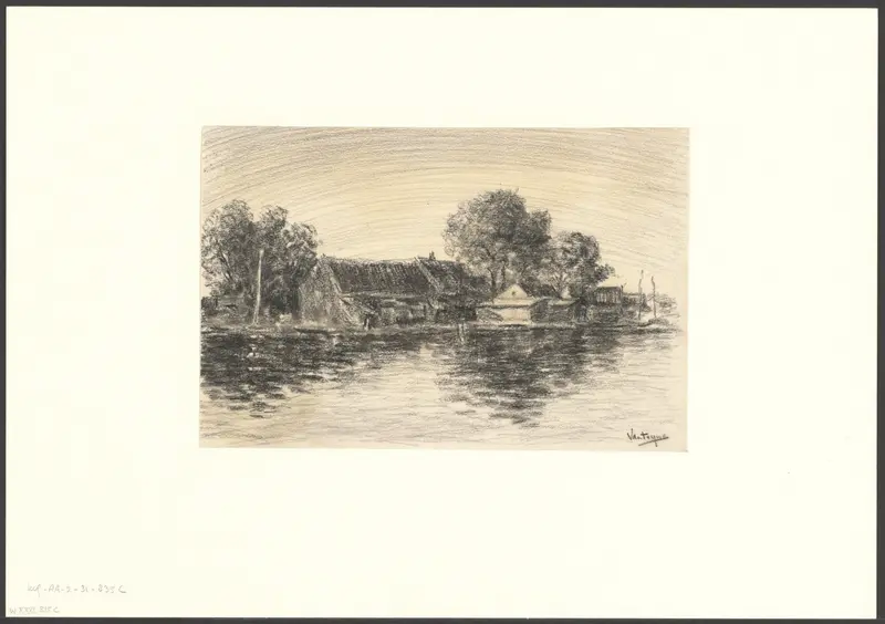 Gezicht op de Schinkel nabij het Jaagpad Wall Art by Unknown - High-Resolution Digital Print