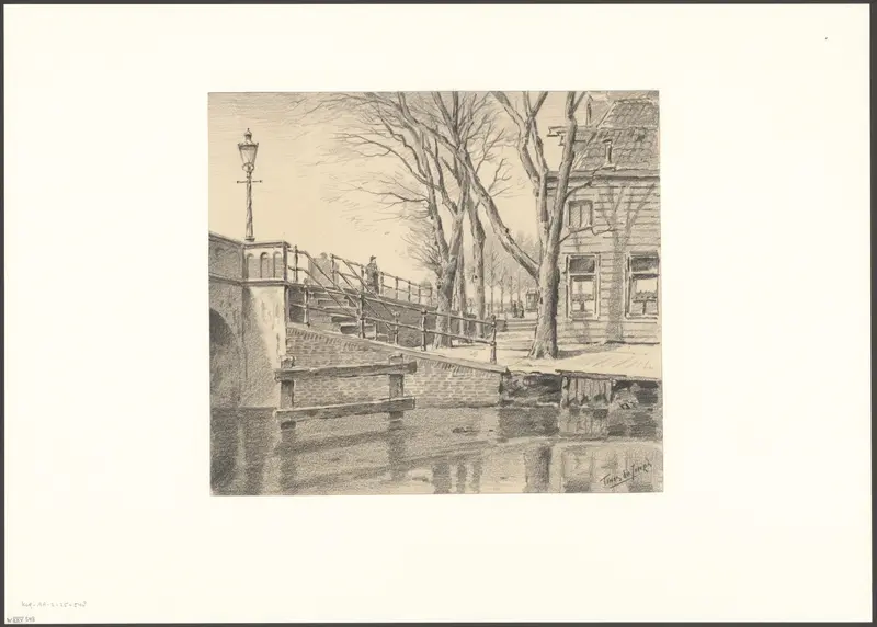 Gezicht op de Schollenbrug, hoek Visserspad Wall Art by Unknown - High-Resolution Digital Print