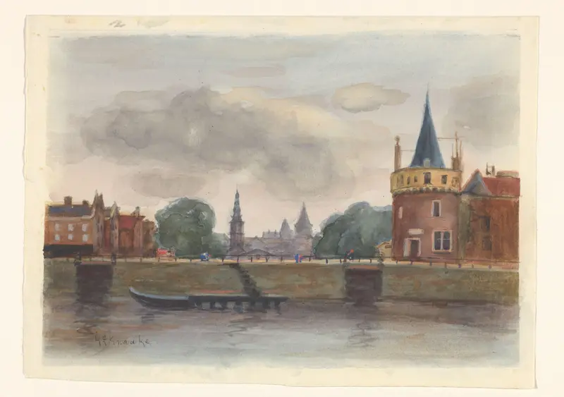 Gezicht op de Schreierstoren te Amsterdam Wall Art by Unknown - High-Resolution Digital Print