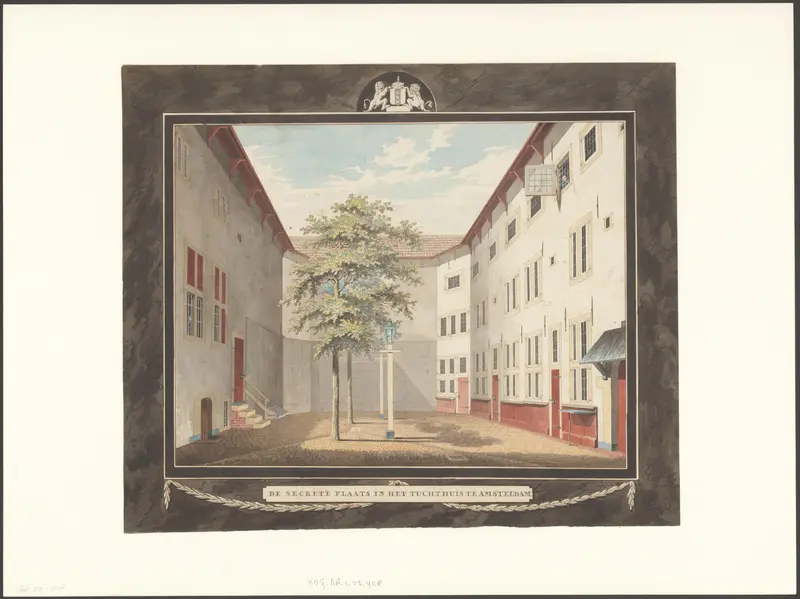 Gezicht op de secrete plaats van het rasphuis aan de Heiligeweg Wall Art by Unknown - High-Resolution Digital Print