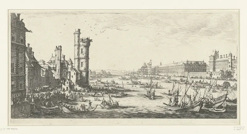 Gezicht op de Seine met het Louvre te Parijs Wall Art by Unknown - High-Resolution Digital Print