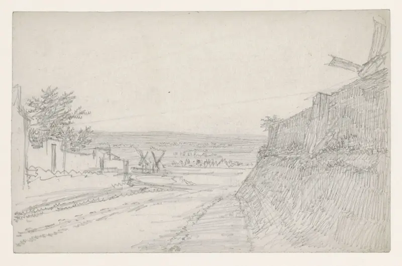 Gezicht op de Seine-vlakte; rechts het escarpement van de Butte Wall Art by Georges Michel - High-Resolution Digital Print