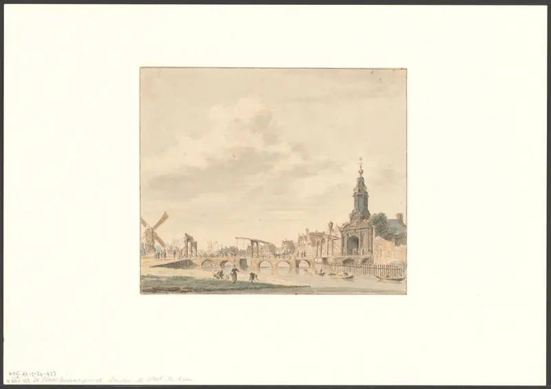 Gezicht op de Singelgracht gezien naar de Haarlemmerpoort Wall Art by Unknown - High-Resolution Digital Print