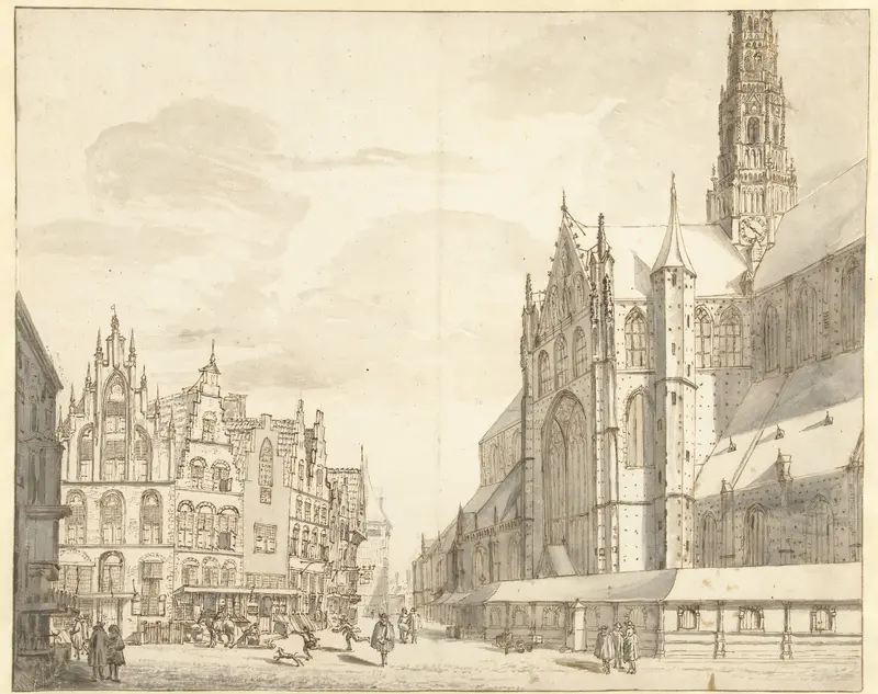 Gezicht op de Sint Bavo te Haarlem Wall Art by Laurens Vincentsz. van der Vinne - High-Resolution Digital Print