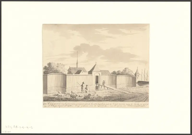 Gezicht op de Sint Olofspoort van buitenaf Wall Art by Unknown - High-Resolution Digital Print