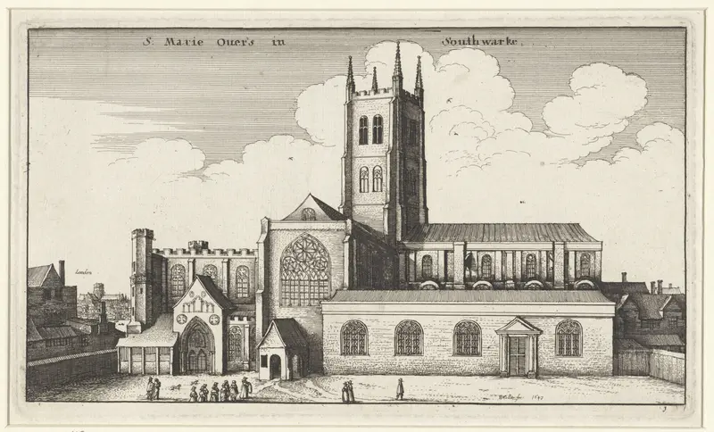 Gezicht op de Southwark Cathedral in Londen Wall Art by Unknown - High-Resolution Digital Print
