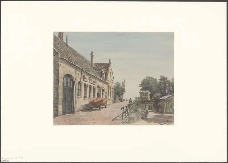 Gezicht op de spoorwegovergang bij de Weesperzijde Wall Art by Unknown - High-Resolution Digital Print