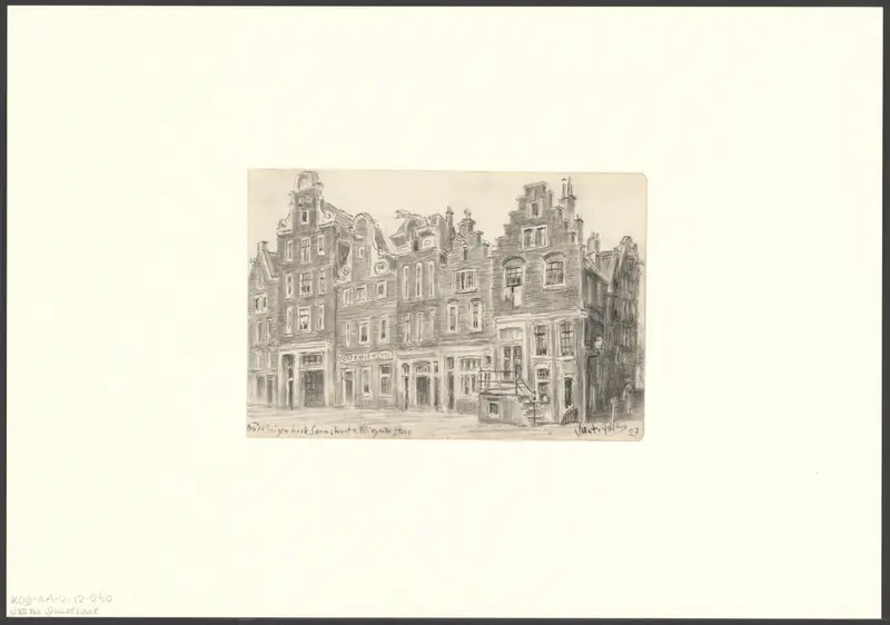 Gezicht op de Spuistraat, hoek Vliegendesteeg Wall Art by Unknown - High-Resolution Digital Print