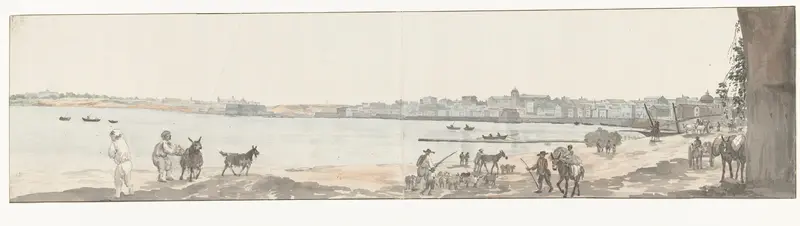 Gezicht op de stad Tarente en omgeving vanaf het aquaduct Wall Art by Louis Ducros - High-Resolution Digital Print