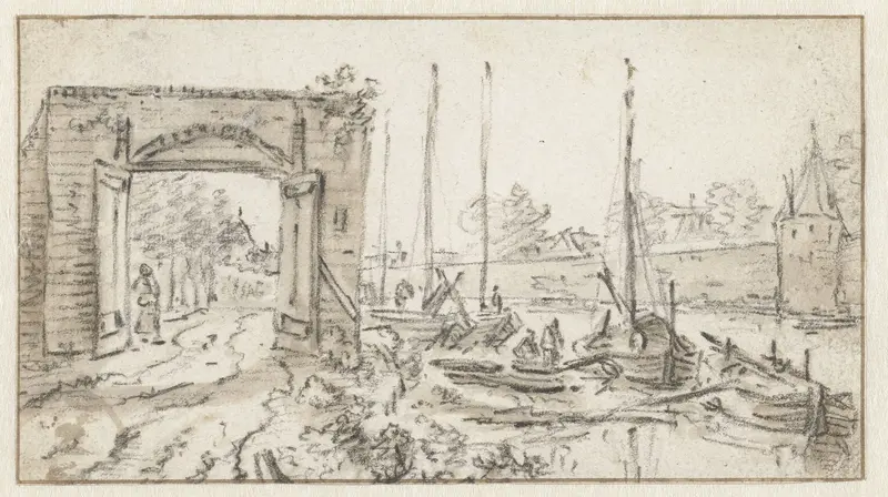 Gezicht op de stadsmuur van Utrecht Wall Art by Herman Saftleven - High-Resolution Digital Print