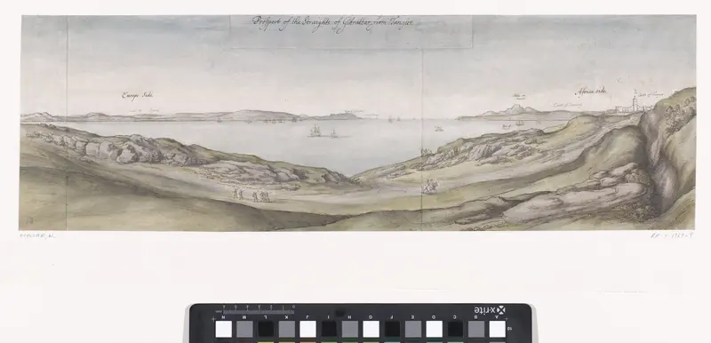 Gezicht op de Straat van Gibraltar Wall Art by Wenceslaus Hollar - High-Resolution Digital Print