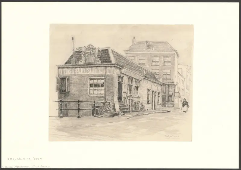 Gezicht op de tapperij Onder 't Viaduct aan de Buiten Oranjestraat 1-3 Wall Art by Unknown - High-Resolution Digital Print