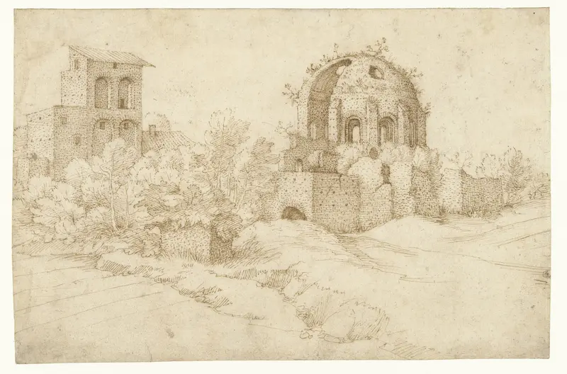 Gezicht op de tempel van Minerva Medica Wall Art by Jacques Franckaert (I) - High-Resolution Digital Print
