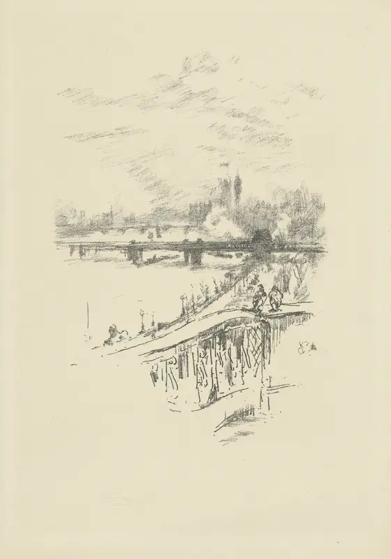 Gezicht op de Theems en Westminster Wall Art by Thomas Robert Way - High-Resolution Digital Print