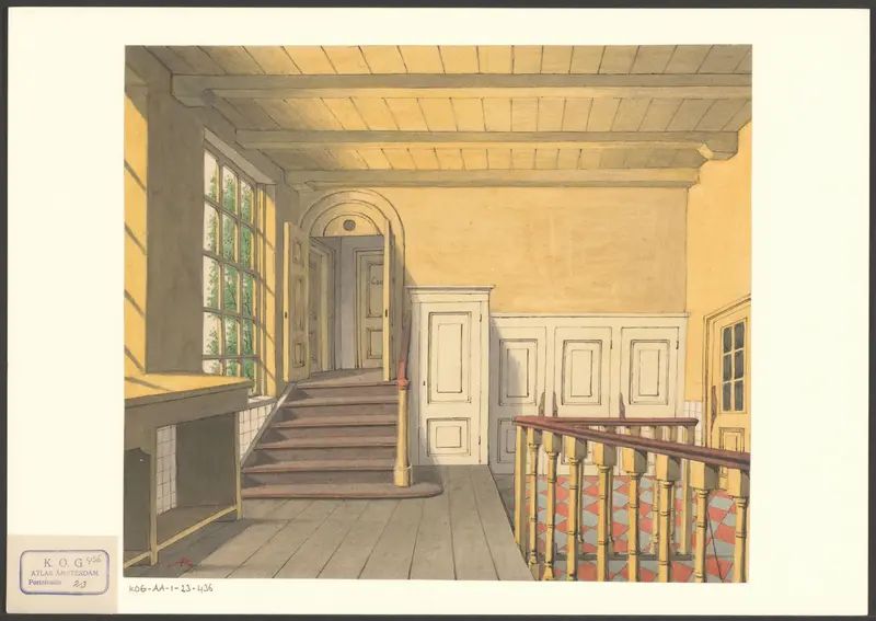 Gezicht op de toegang tot de Commissiekamer van het Tucht- of Rasphuis aan de Heiligeweg Wall Art by Unknown - High-Resolution Digital Print