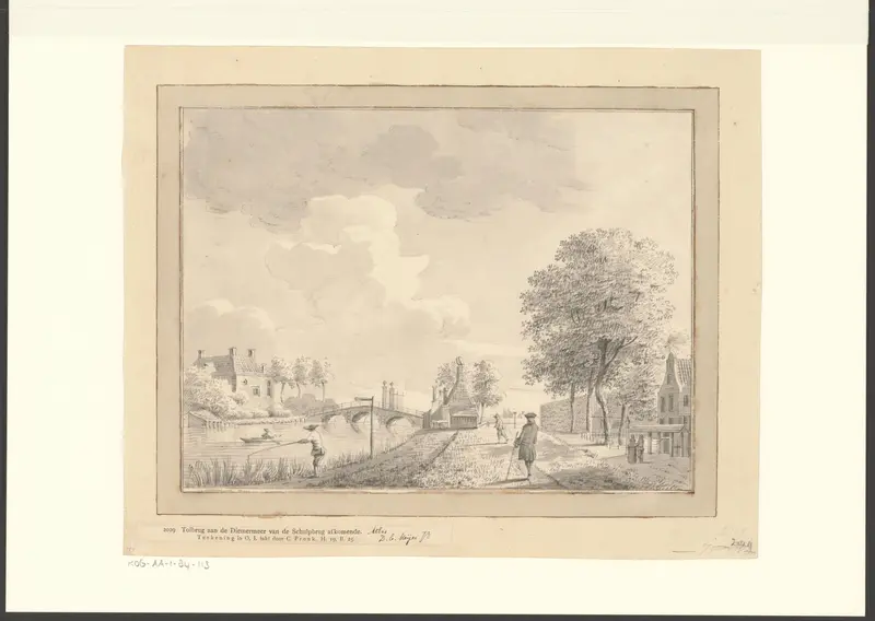 Gezicht op de tolbrug aan de Diemermeer Wall Art by Unknown - High-Resolution Digital Print
