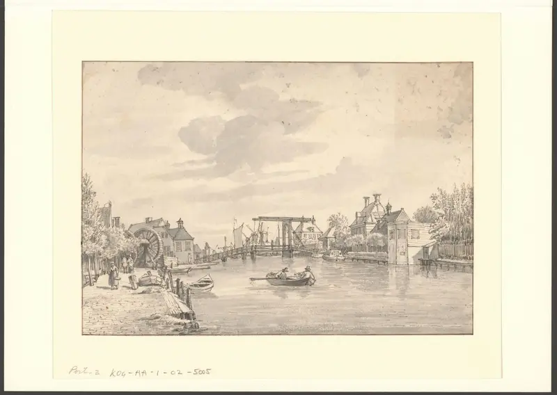 Gezicht op de tolbrug aan de Kostverloren Wetering te Amsterdam Wall Art by Unknown - High-Resolution Digital Print