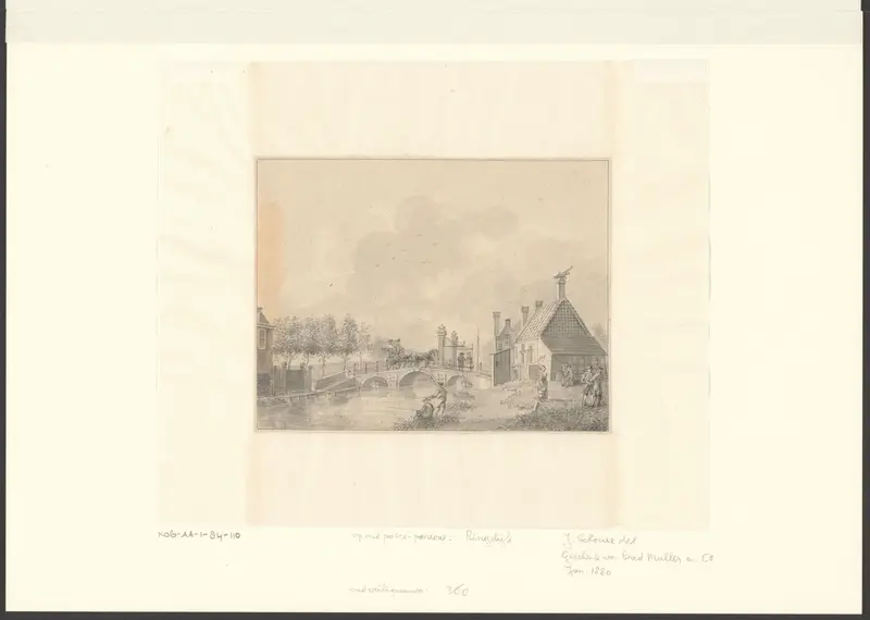 Gezicht op de tolbrug van de Watergraafsmeer, gezien over de Ringvaart Wall Art by Johannes Schouten - High-Resolution Digital Print