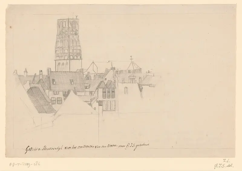 Gezicht op de toren van de Grote Kerk te Harderwijk Wall Art by Unknown - High-Resolution Digital Print