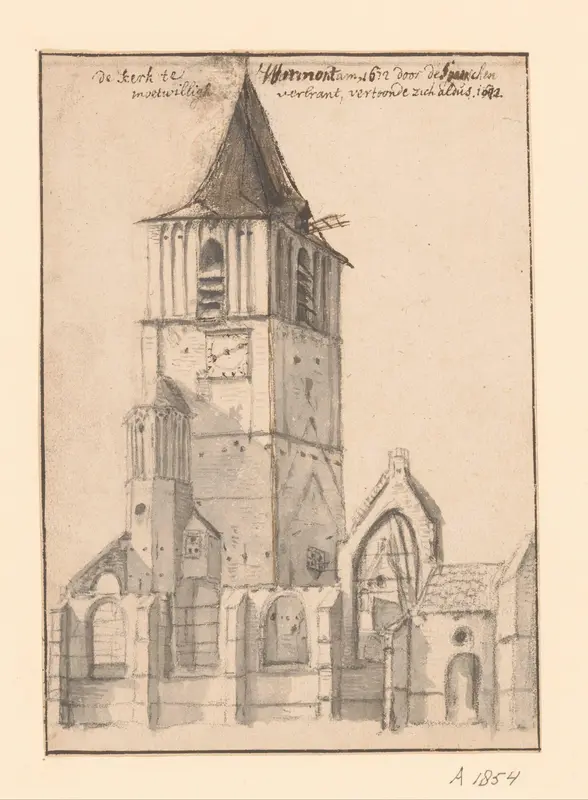Gezicht op de toren van de kerk te Warmond Wall Art by anonymous - High-Resolution Digital Print