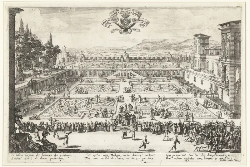 Gezicht op de tuinen bij het hertogelijke paleis te Nancy Wall Art by Unknown - High-Resolution Digital Print